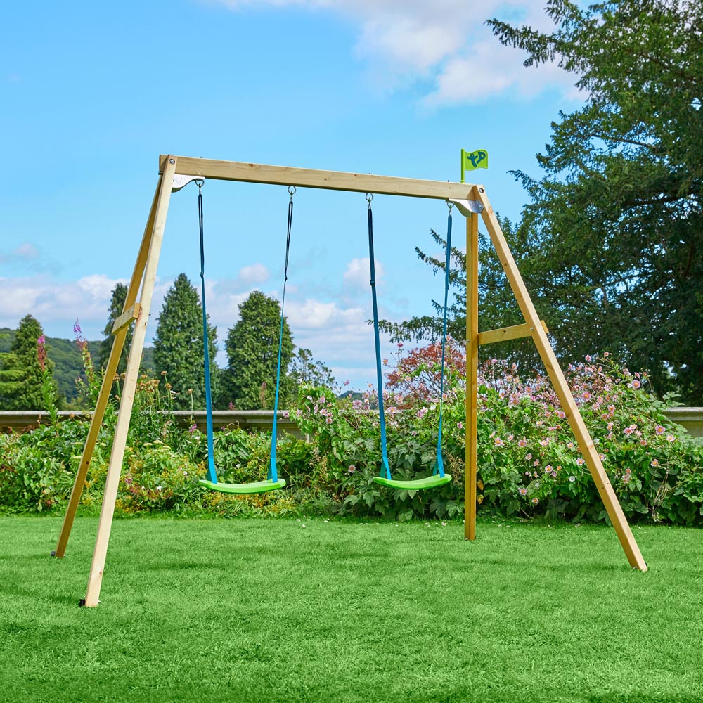 TP Forest Kids Wooden Double Swing Set Image 8