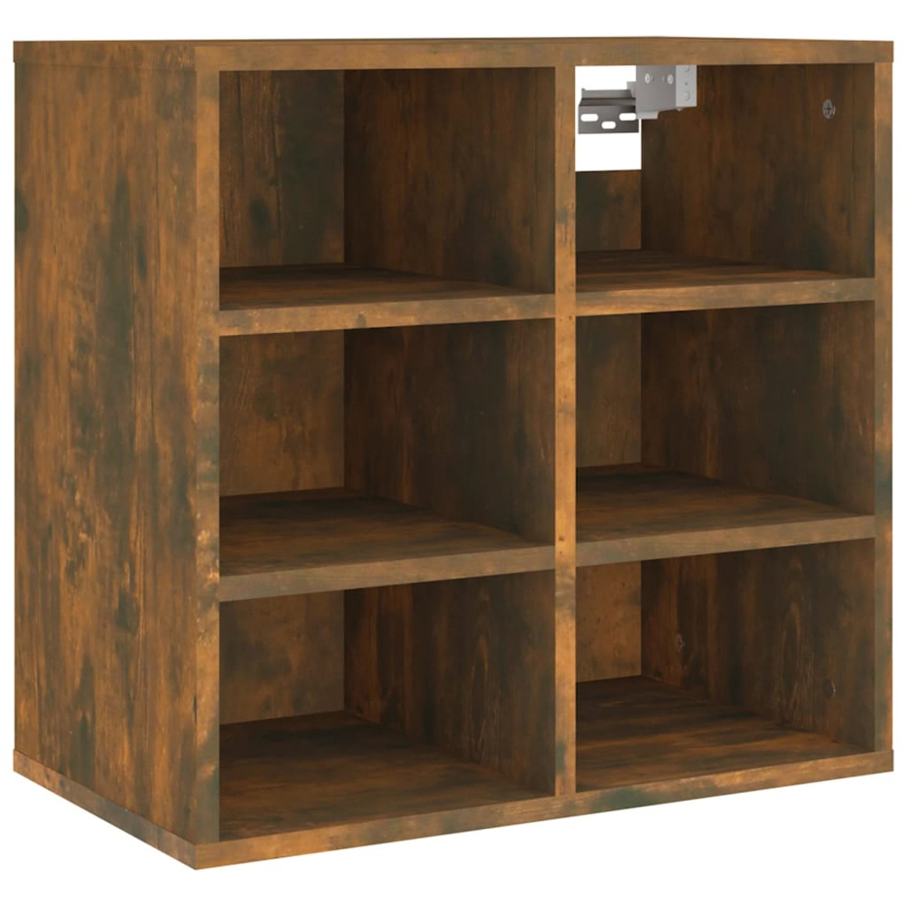 vidaXL 6 Shelf Smoked Oak Wooden Shoe Cabinet Image 5