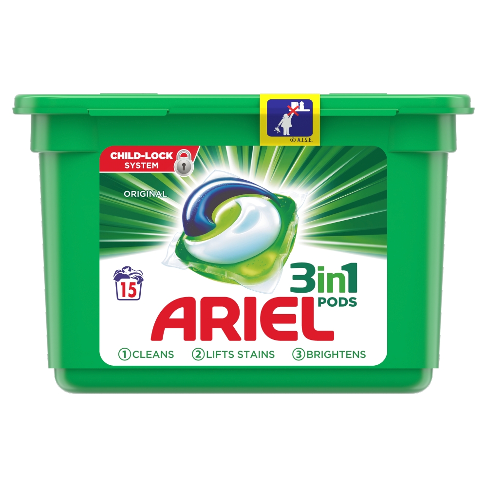 Ariel Original 3in1 Pods Washing Capsules 15pk Wilko