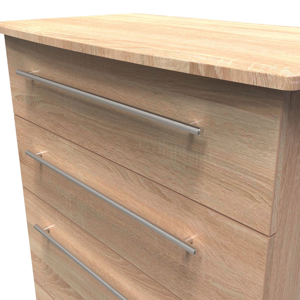 Crowndale Sherwood 4 Drawer Bardolino Oak Deep Chest of Drawers Image 5