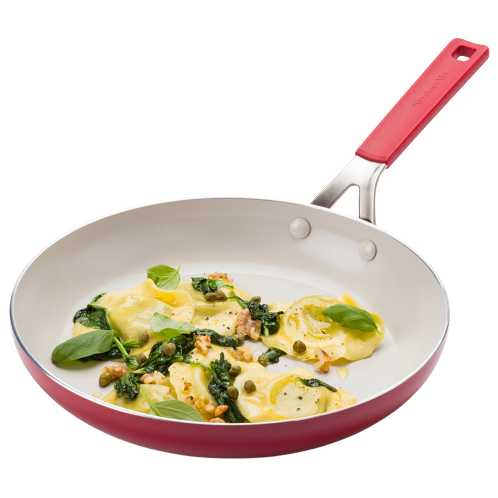 KitchenAid 28cm Empire Red Coloured Aluminium Frying Pan Image 1