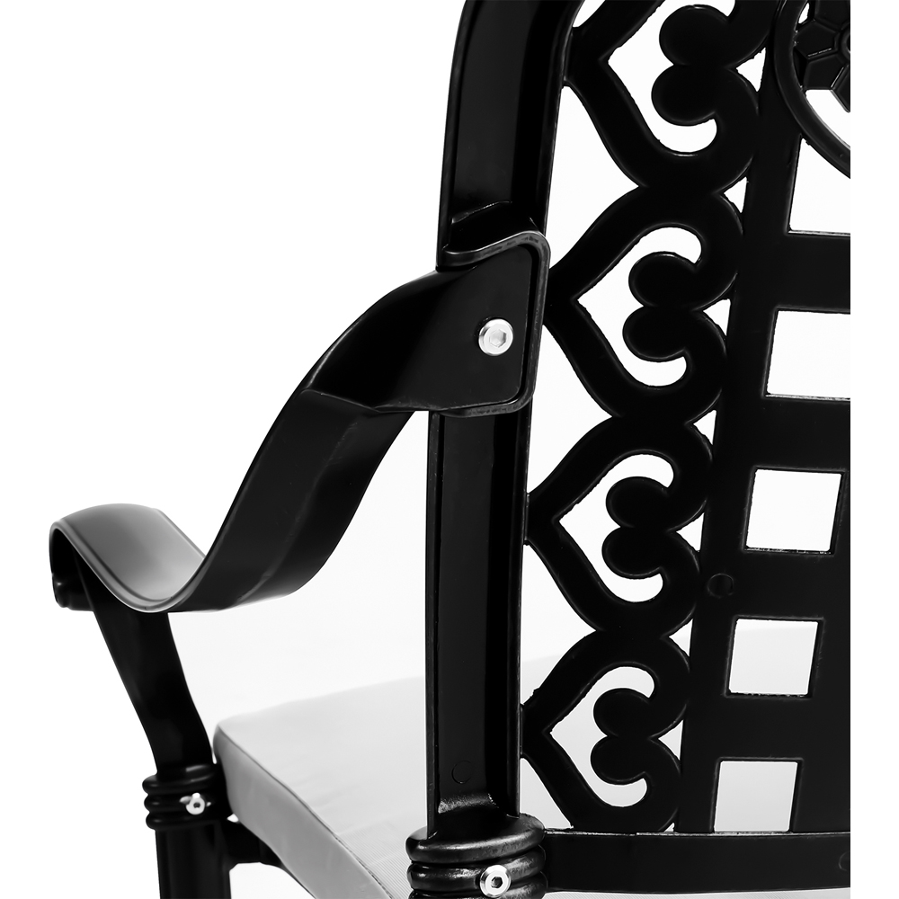 Living and Home 3 Seater Black Square Bistro Set Image 4