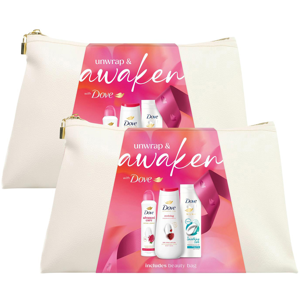 Dove Awaken Beauty Bag 3 Piece Gift Set 2 Pack Image 1