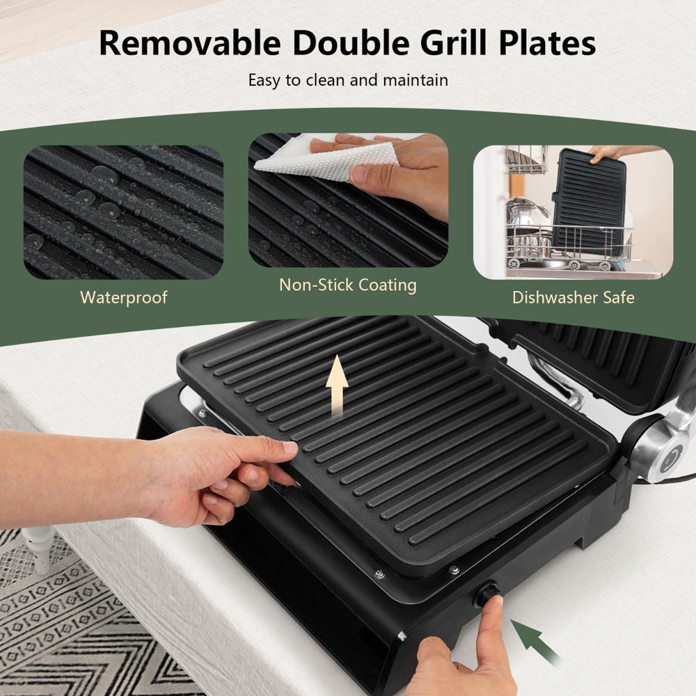 Costway Non Stick Electric Grill with Adjustable Temperature 1200W Image 3