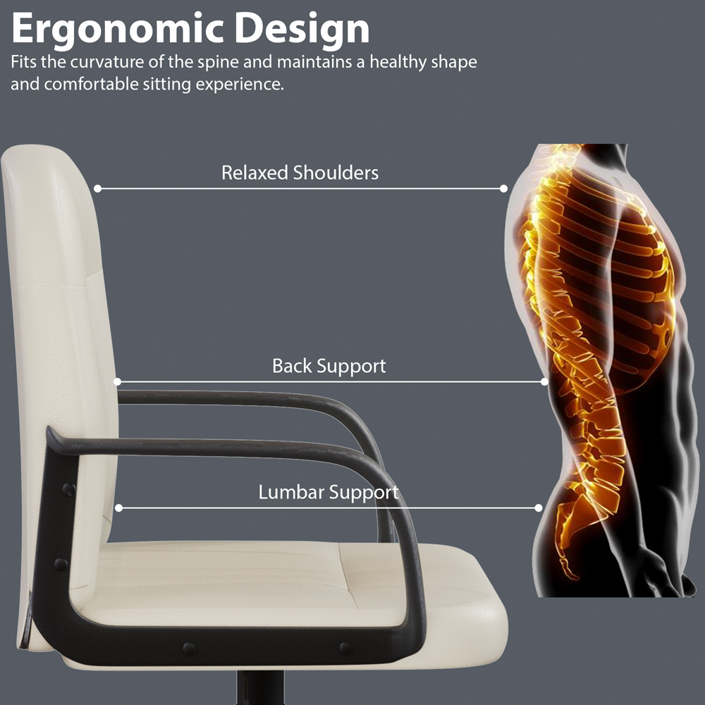 Vida Designs Morton Beige Office Chair Image 5