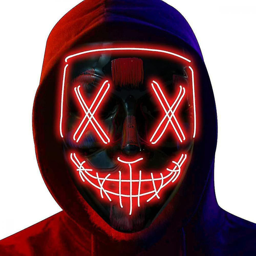 Shatchi Red Halloween LED Stitched Purge Mask Image 2