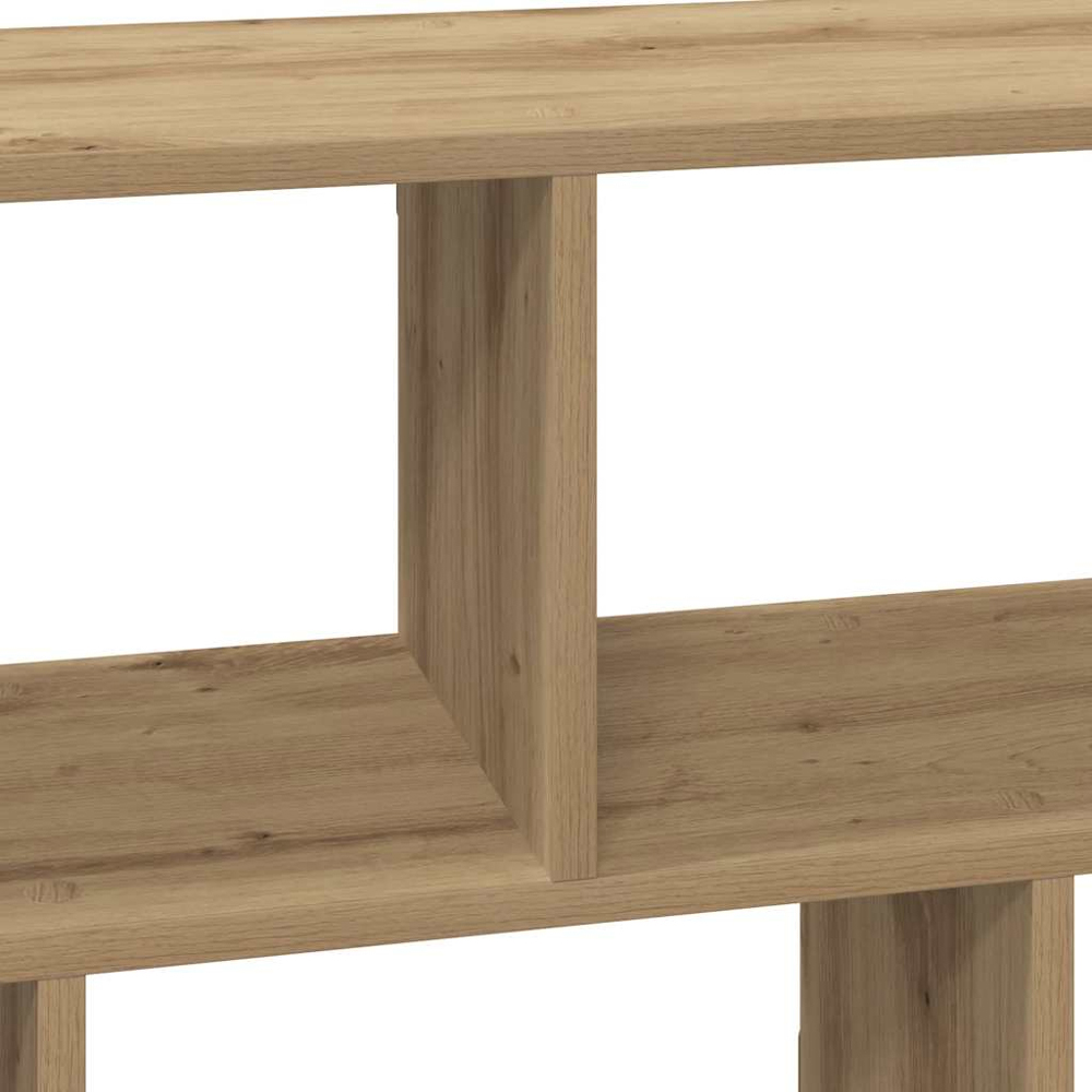 vidaXL 5 Shelf Artesian Oak Floating Wall Shelf Image 7