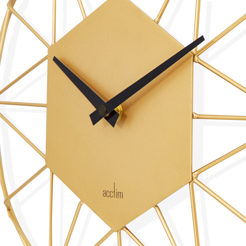 Acctim Alva Gold Metal Wire Clock Image 4