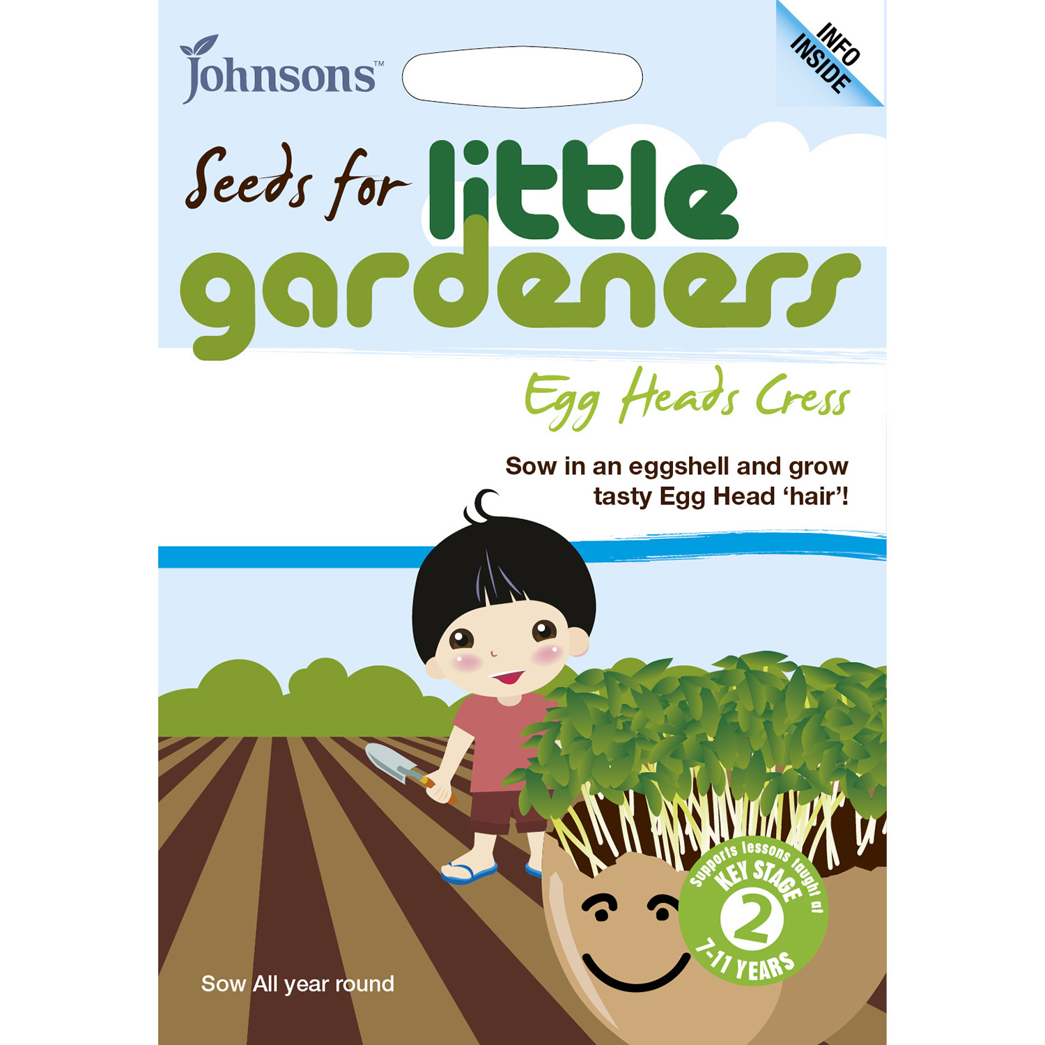 Johnsons Little Gardeners Egg Heads Cress Grow Your Own Kit Image 1