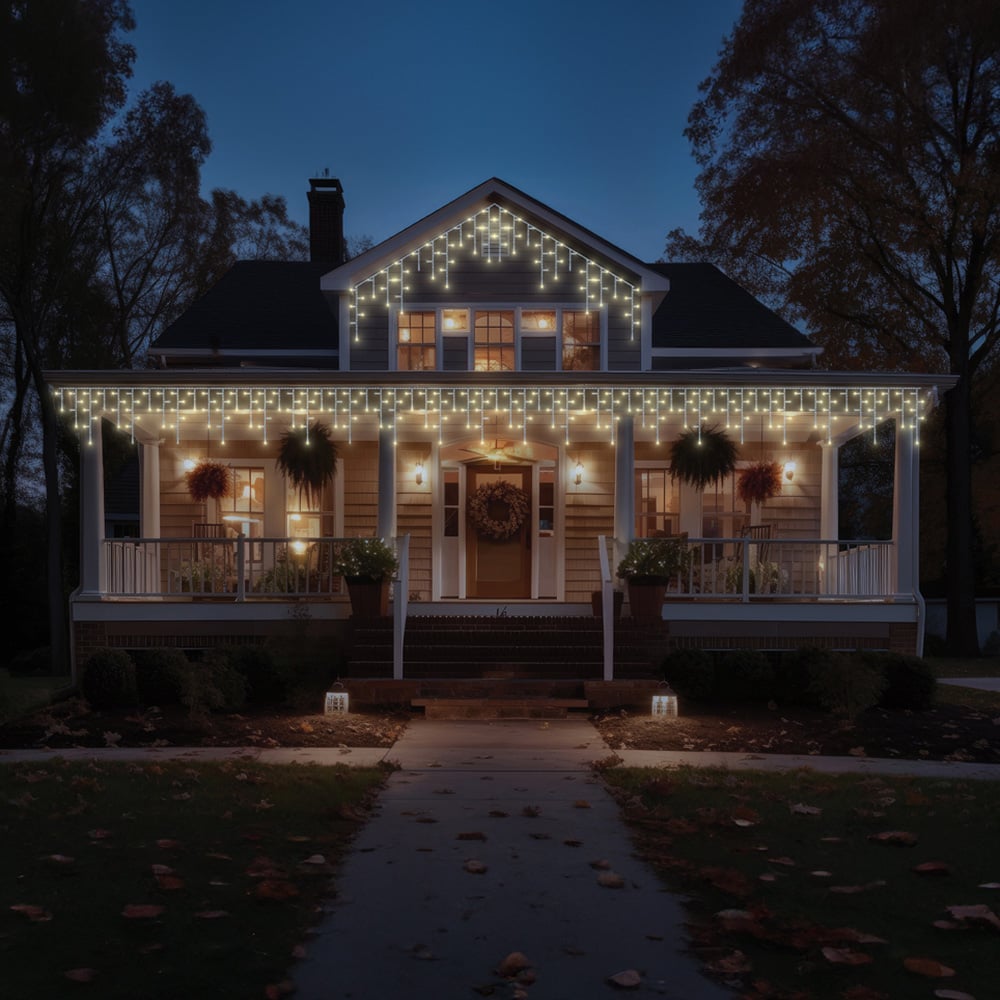 Eagle Connect 240 Warm White LED White Icicle Light 9m Image 4