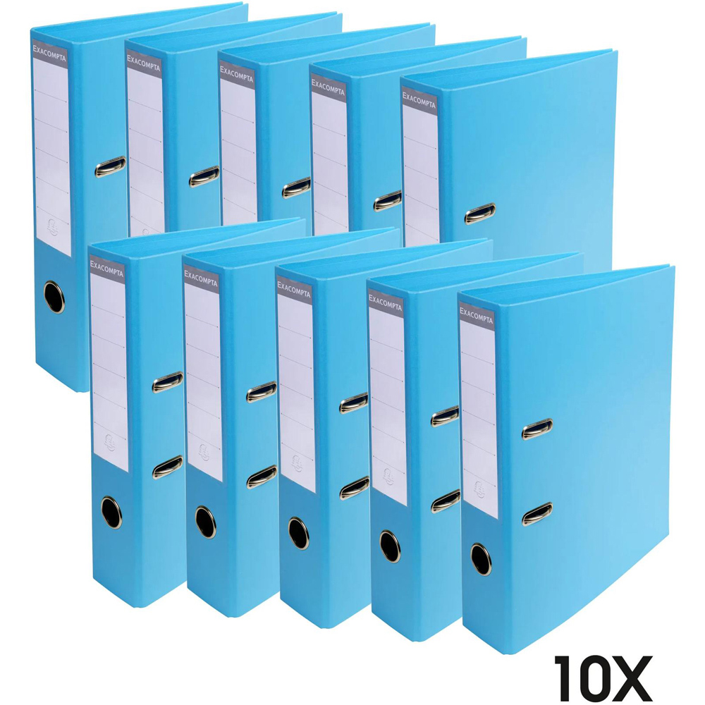 Exacompta PremTouch A4 Light Blue PVC Lever Arch File 10 Pack Image 6