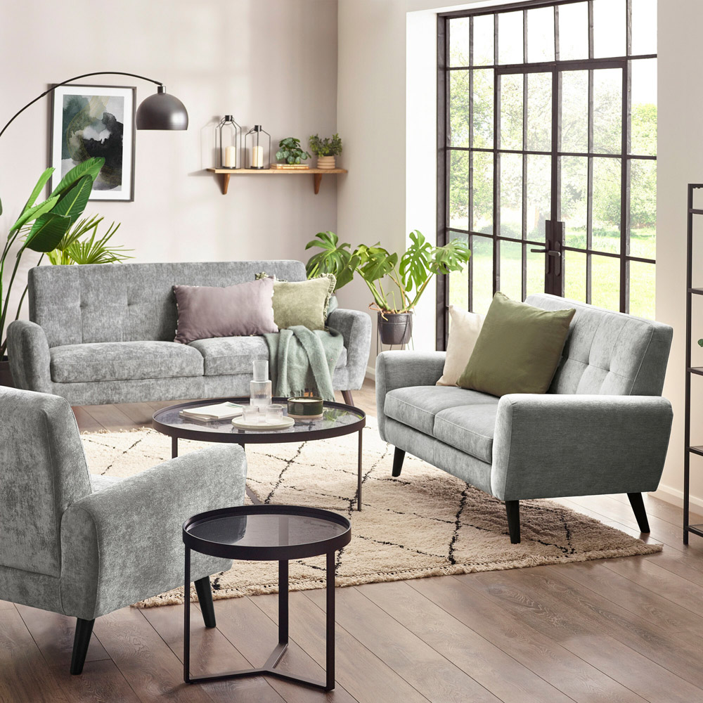 Julian Bowen Monza 3 Seater Dove Fabric Sofa Image 9