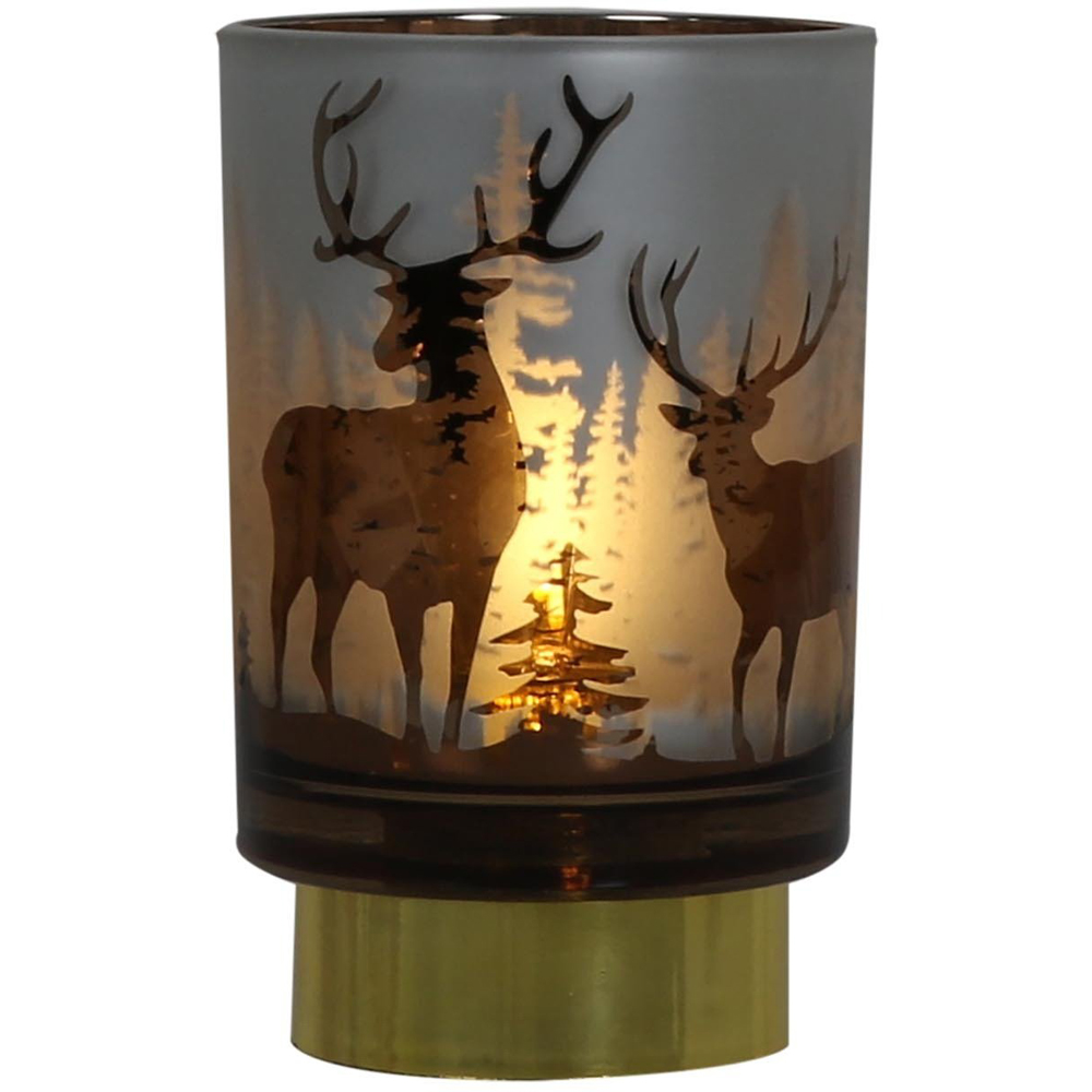 Bronze LED Deer Scene Lamp Image 1