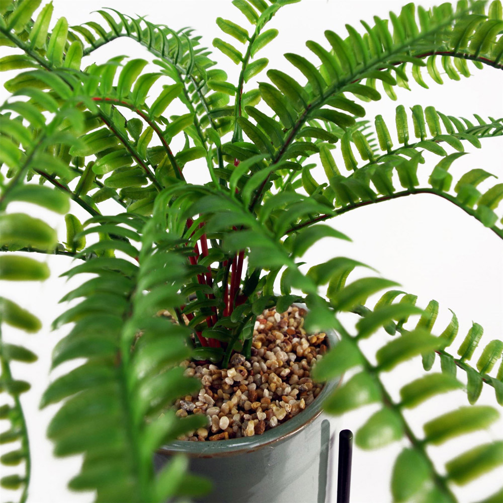 Leaf Fern Artificial Plant in Ceramic Planter and Stand 40cm Image 8