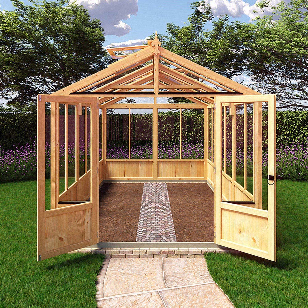 Shire Holkham 8 x 12ft Glazed Toughened Glass Greenhouse Image 6
