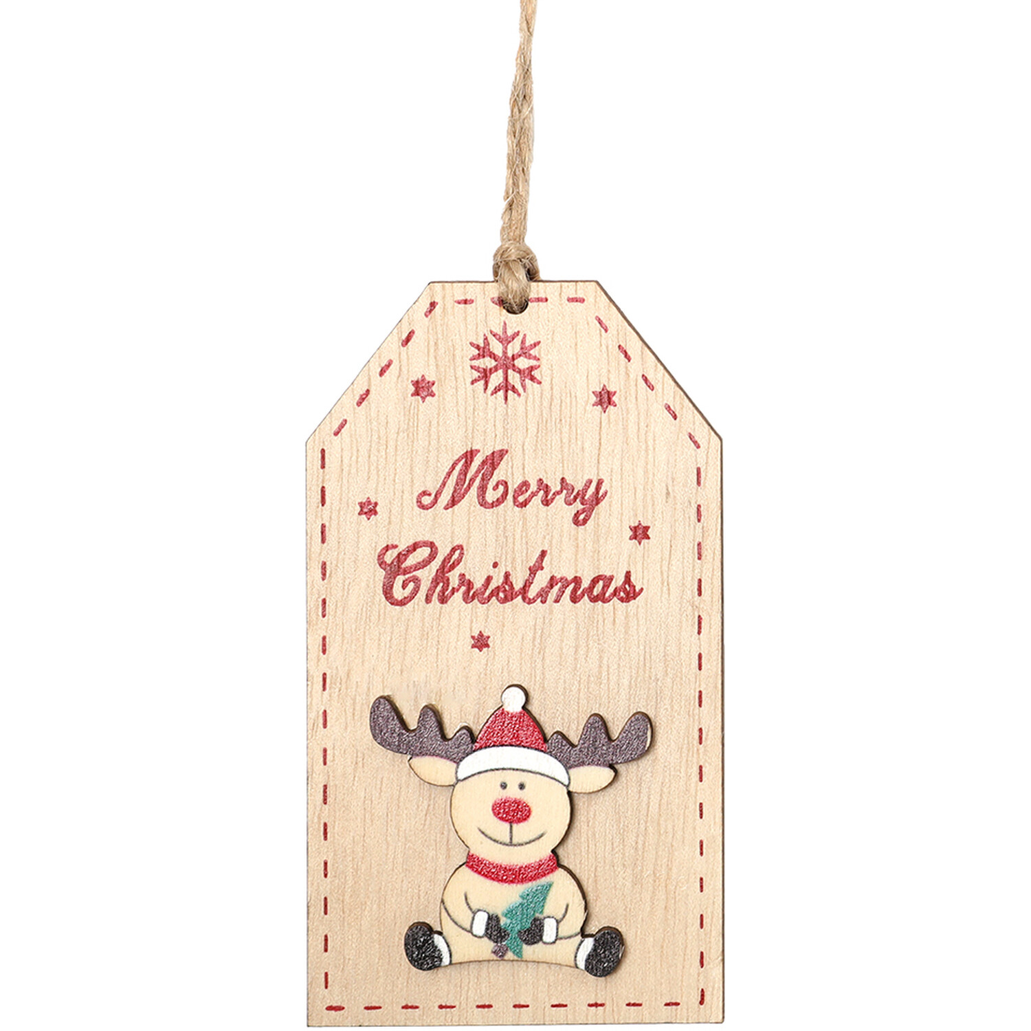 Set of 3 Wooden Tags Natural Image 2