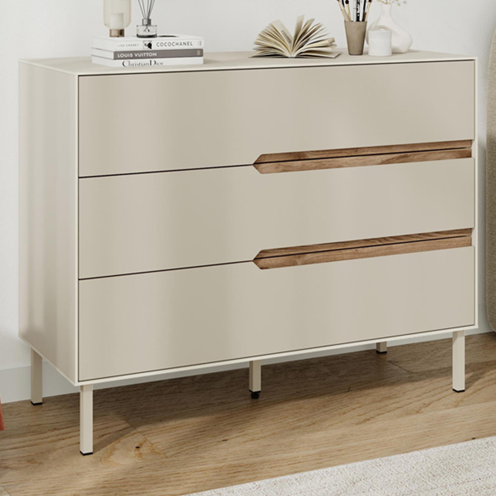 Decortie Arch 3 Drawer Sandstone Dresser Image 1