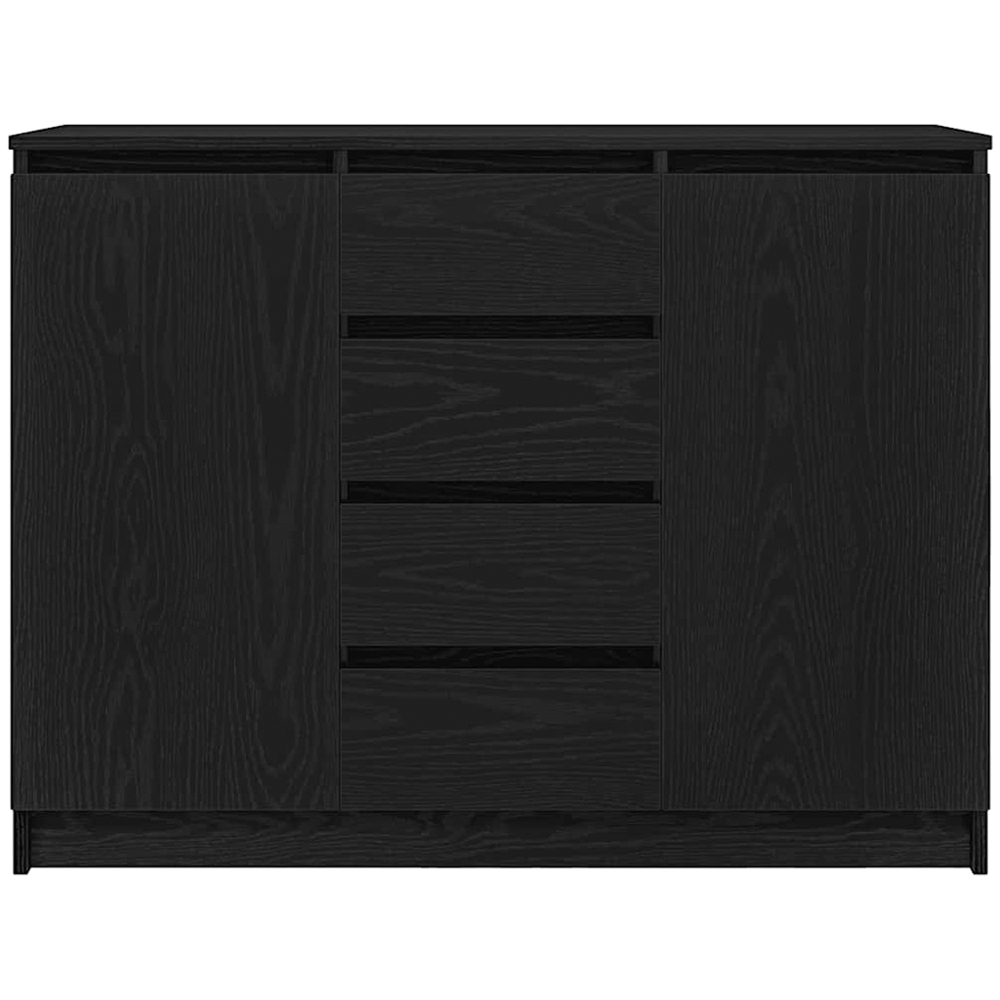 vidaXL 2 Door 4 Drawer Black Wooden Sideboard Image 3