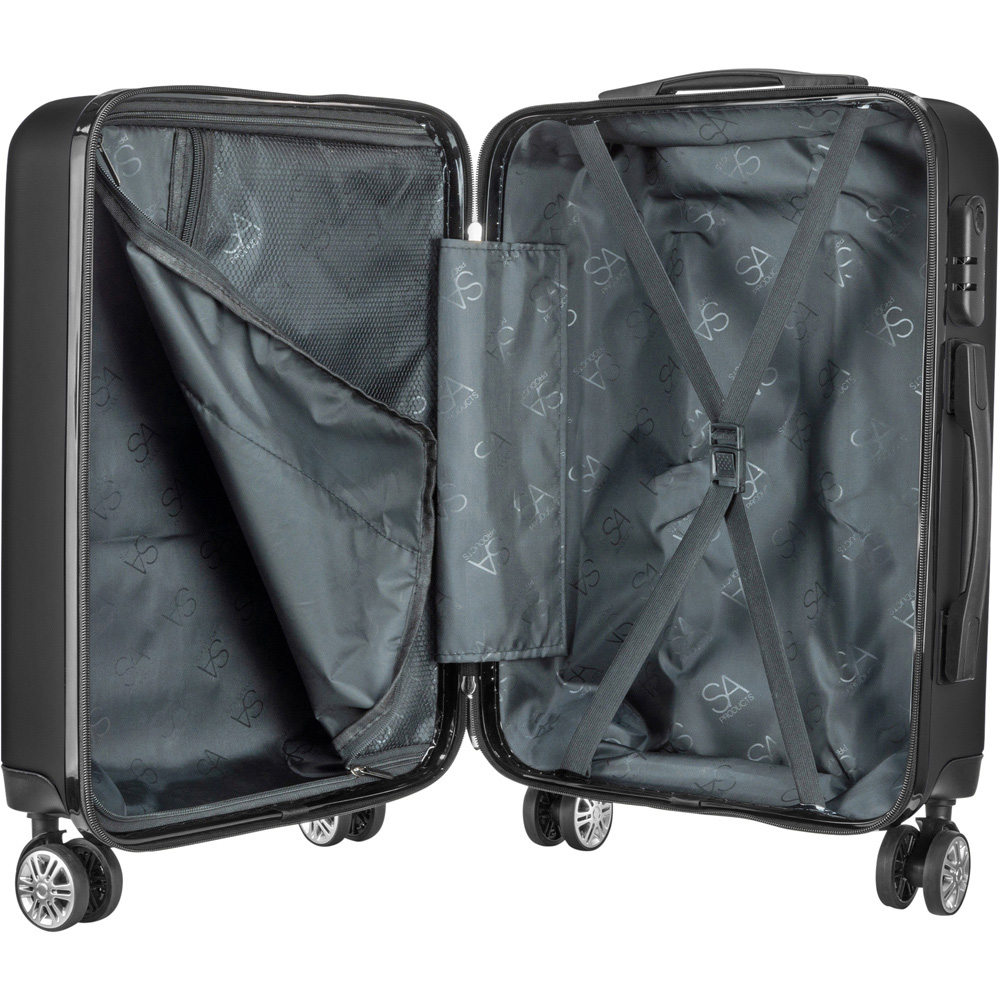 SA Products Black Carry On Cabin Suitcase 55cm Image 4