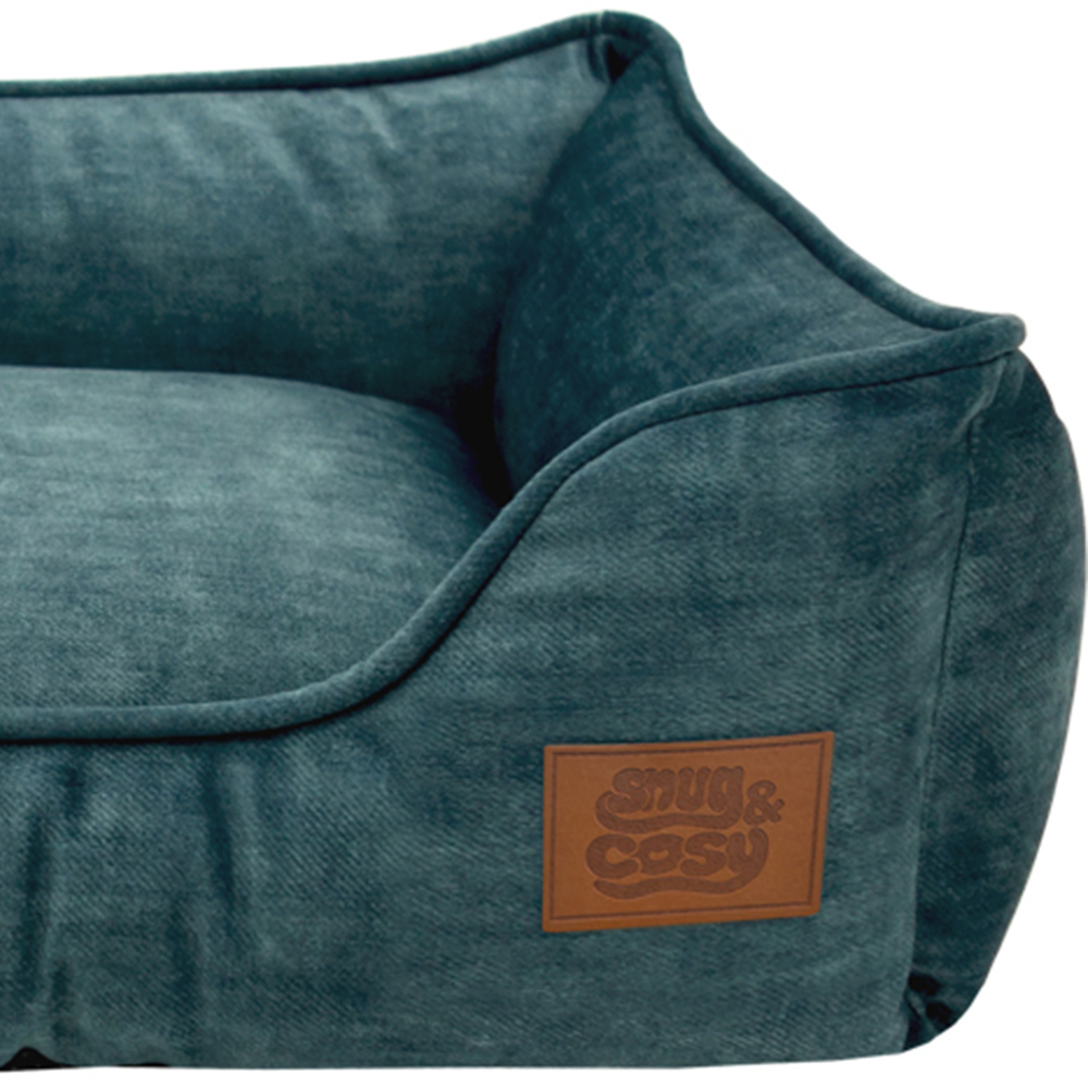 Snug & Cosy Eco Small Rectangle Blue Dog Bed Image 3