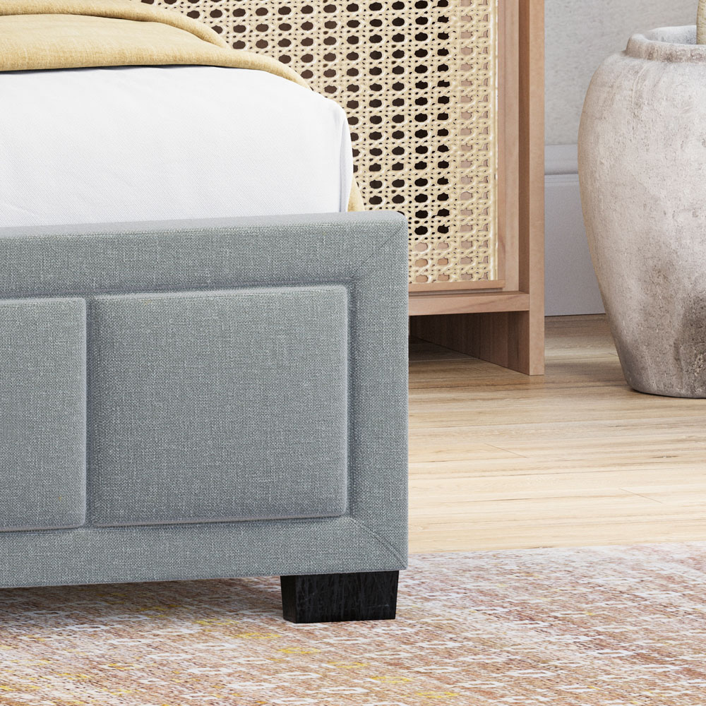 Vida Designs Vanita Double Light Grey Bed Frame Image 3
