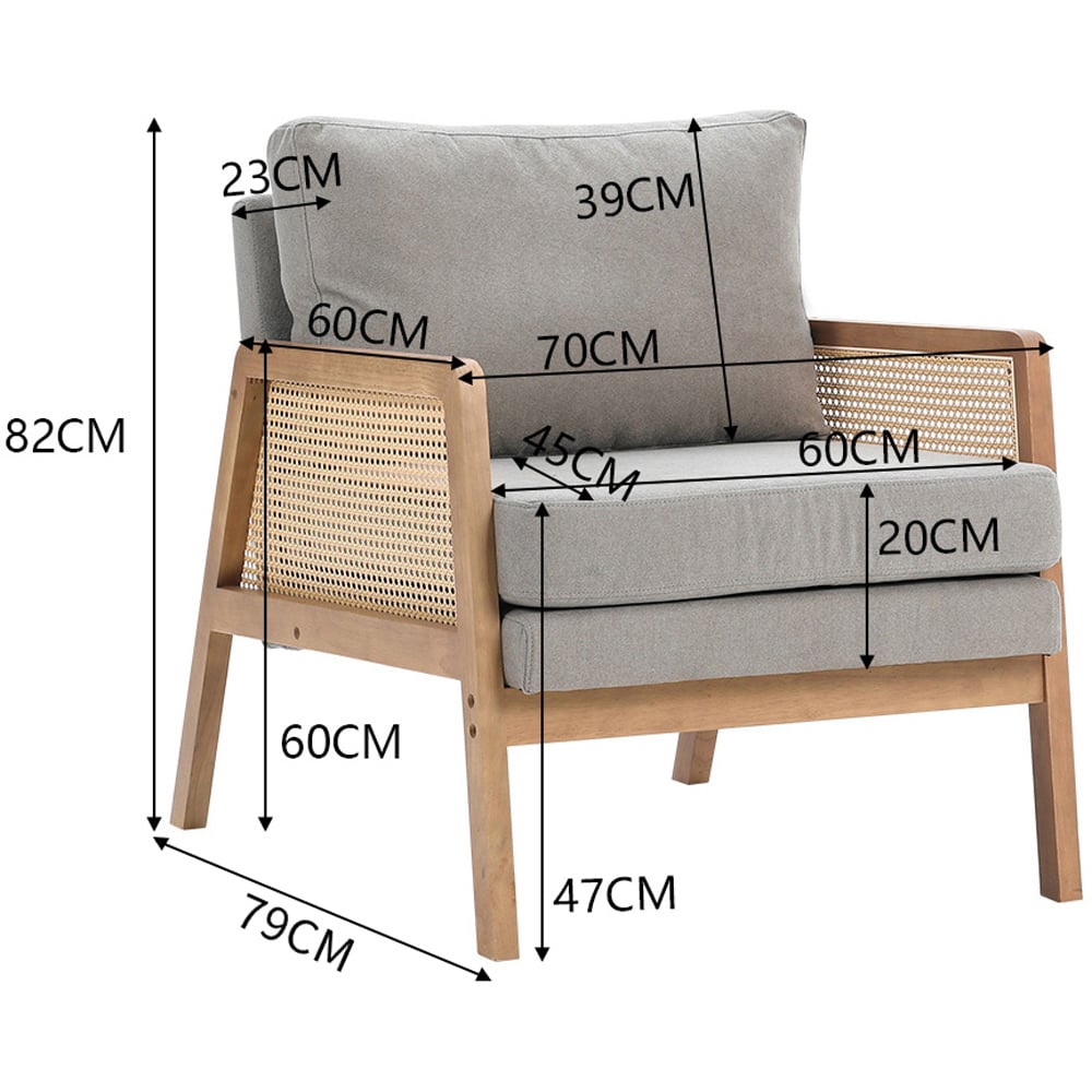 Living and Home Grey Rattan Armchair Image 9