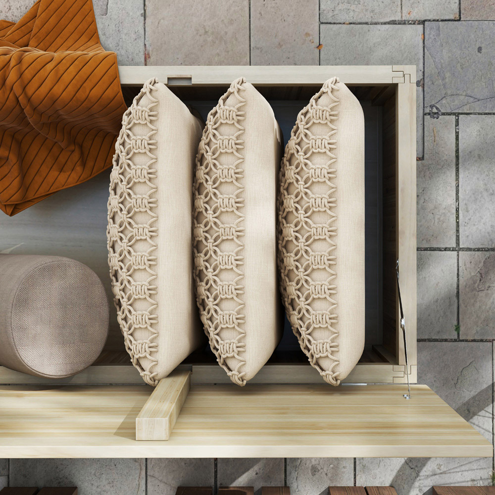 Outsunny 172L Natural Garden Storage Box Image 4