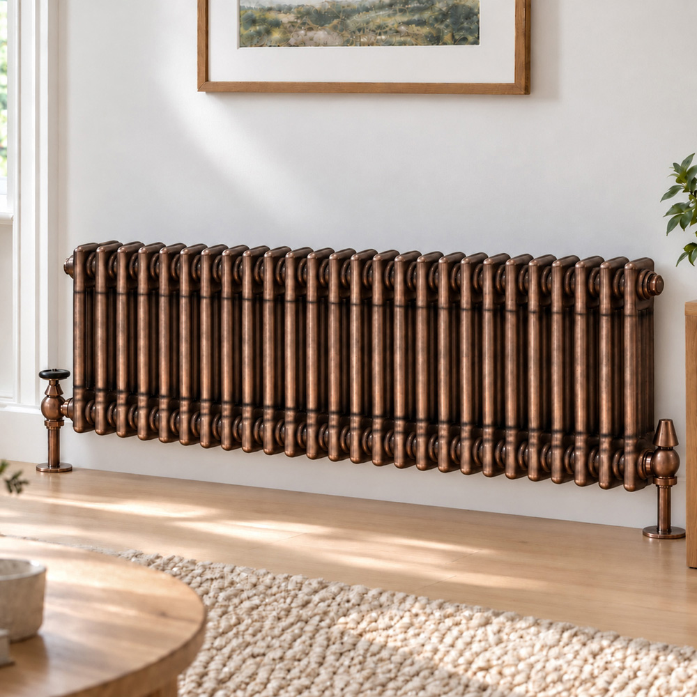 Go Bathrooms Clarence Antique Copper 3 Column 26 Section Radiator 300 x 1190mm Image 2