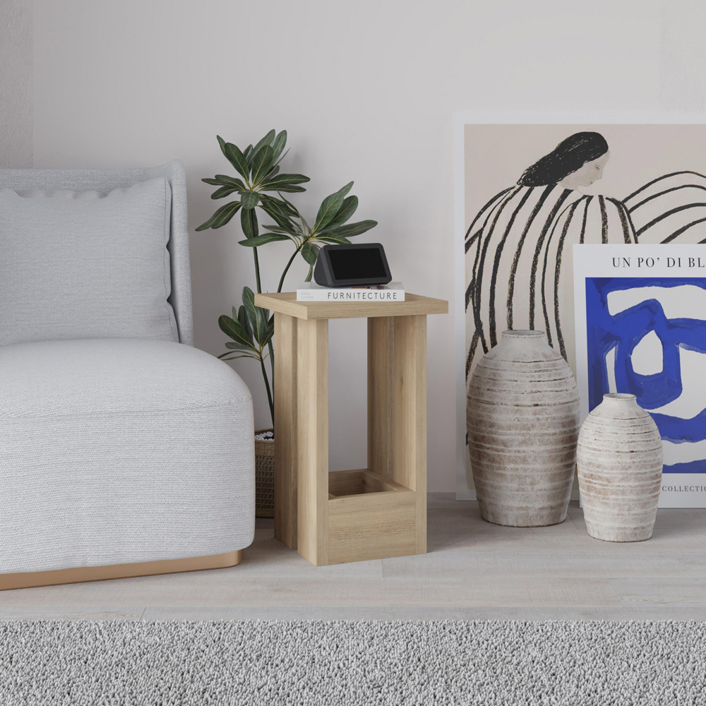 Decortie Tasos Sapphire Oak Side Table Image 5