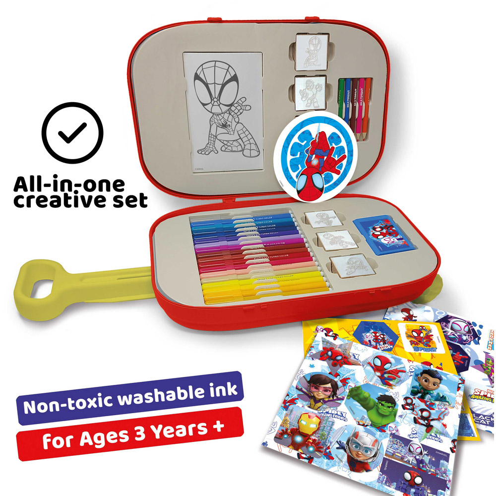 Multiprint Disney Junior Marvel Spidey and Friends Kids Colouring and Stamp Trolley Set Image 4