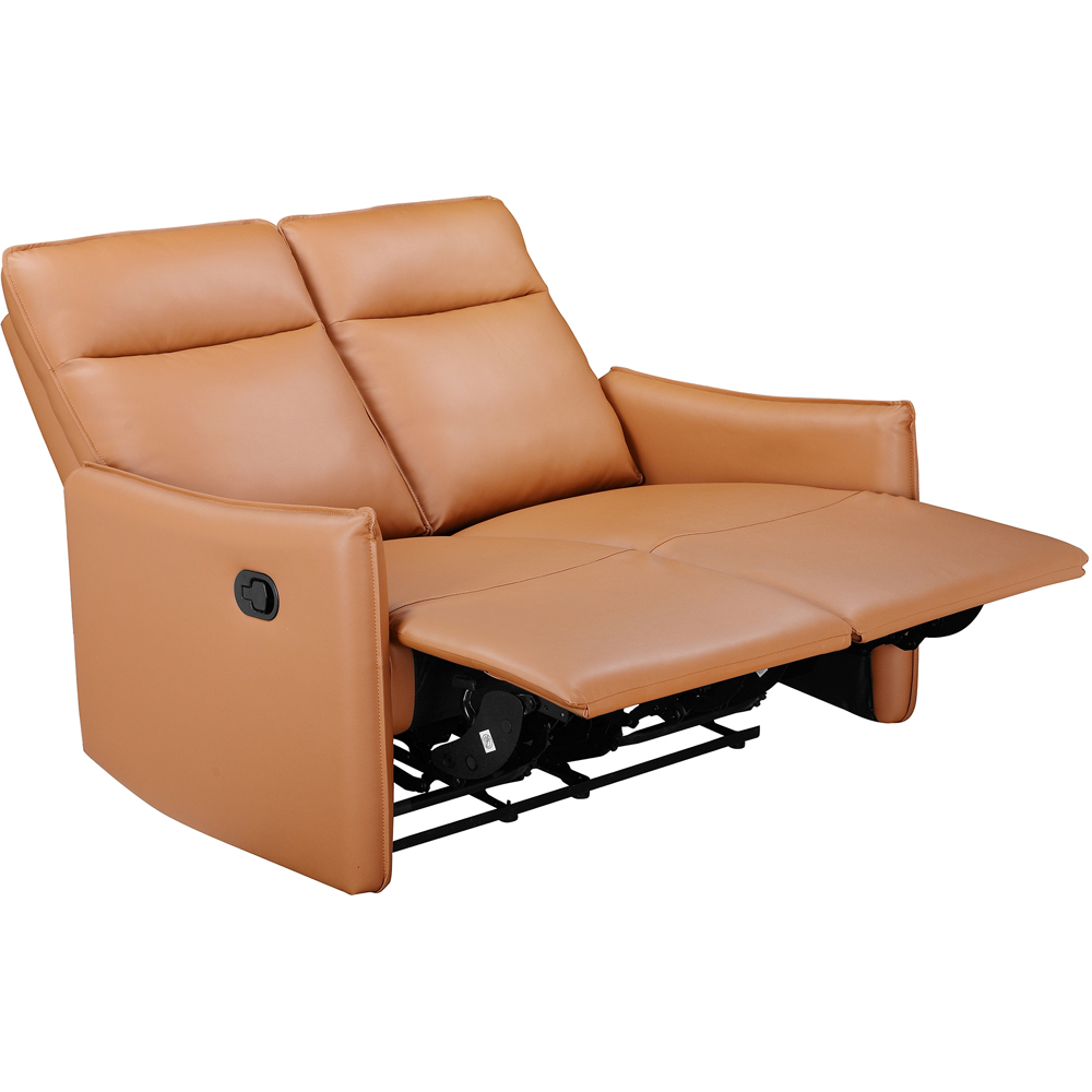 Dorel Lugo 2 Seater Cognac PU Manual Recliner Sofa Image 5