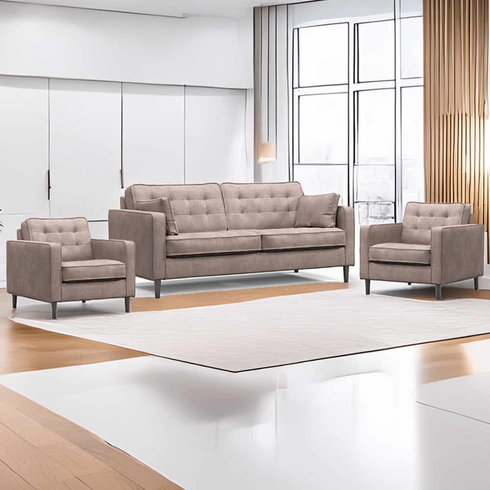 Eden 5 Seater Pewter Chenille Sofa Suite Image 1
