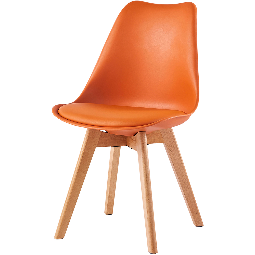 Eva Set of 6 Orange Padded Dining Chairs Image 2