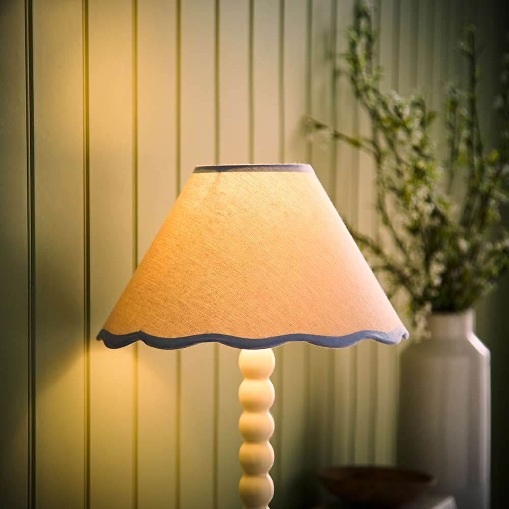 ValueLights Florie Scallop Blue Trim Small Shade Image 6