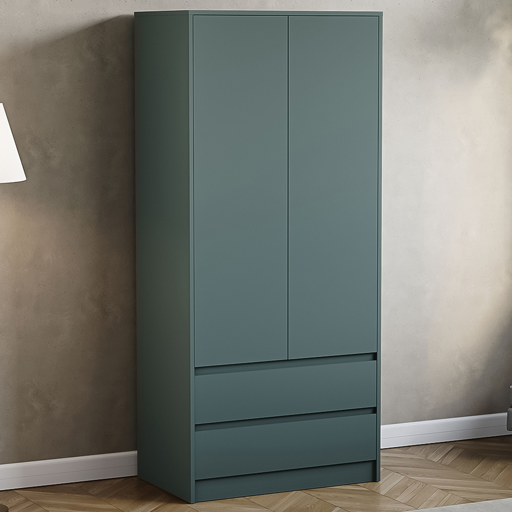 VIDA DESIGNS Denver Jasper Green 2 Door 2 Drawer Wardrobe Image 1