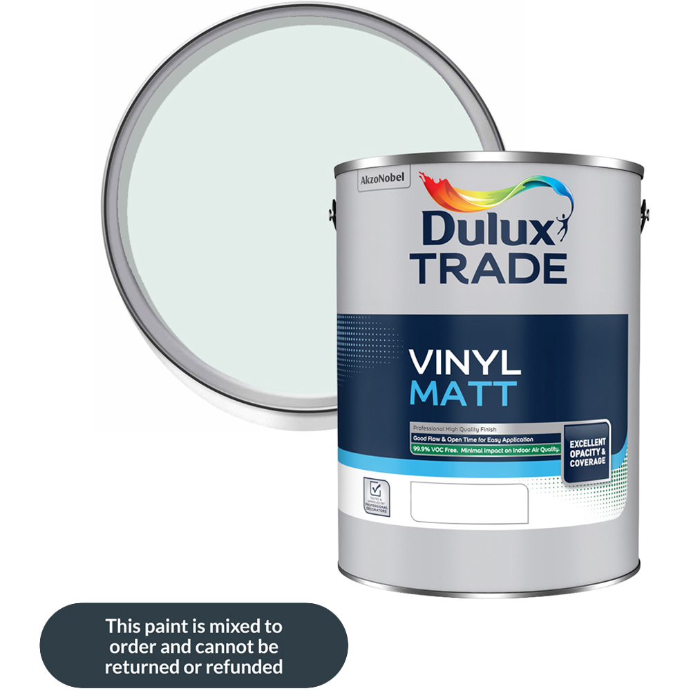 Dulux Trade Jade White Walls and Ceilings Vinyl Matt Paint 5L Image 1