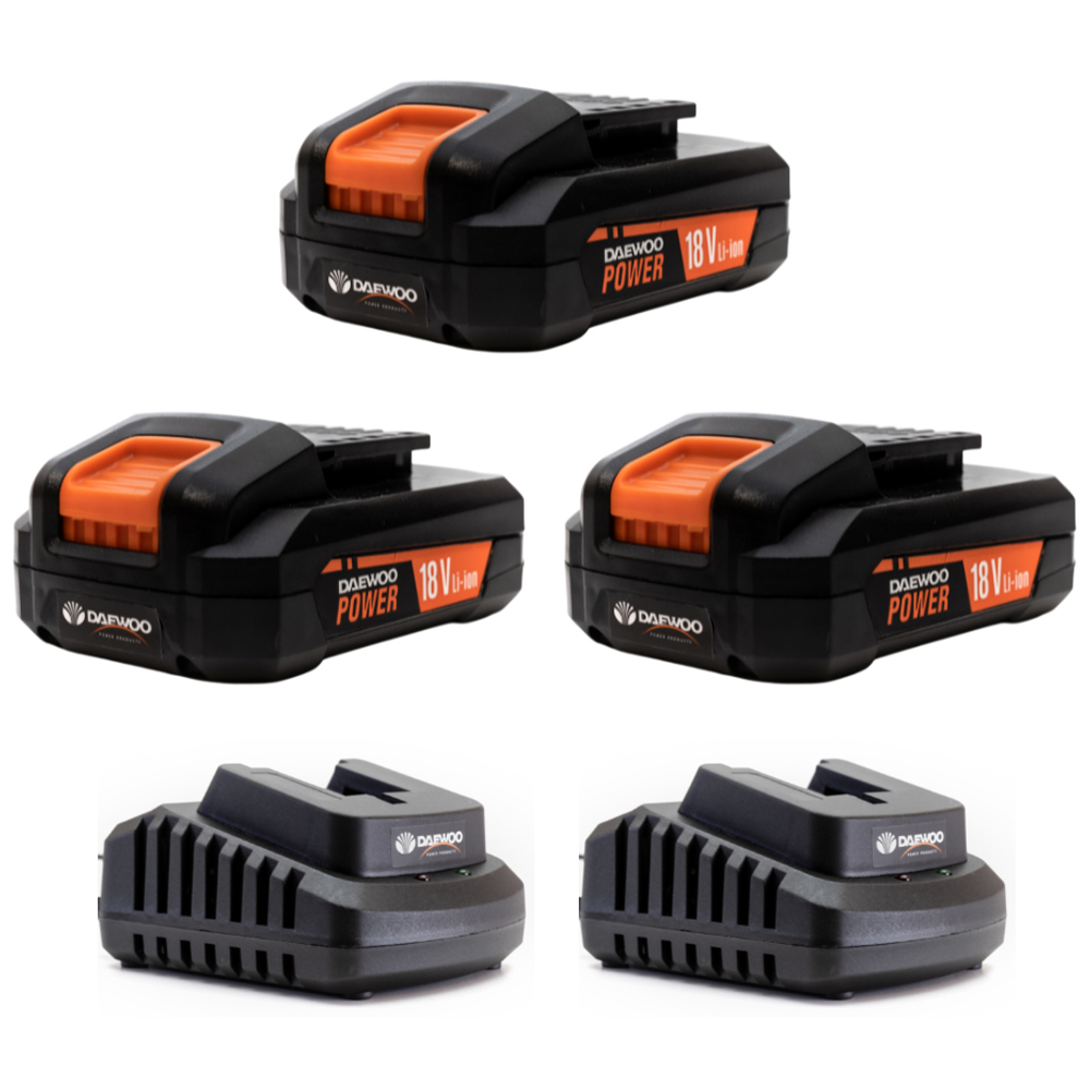 Daewoo U-Force 18V 3 x 2.0Ah Lithium-Ion Batteries with Charger Image 1