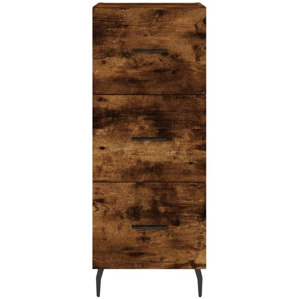 vidaXL Single Door 3 Drawer Smoked Oak Highboard Image 6