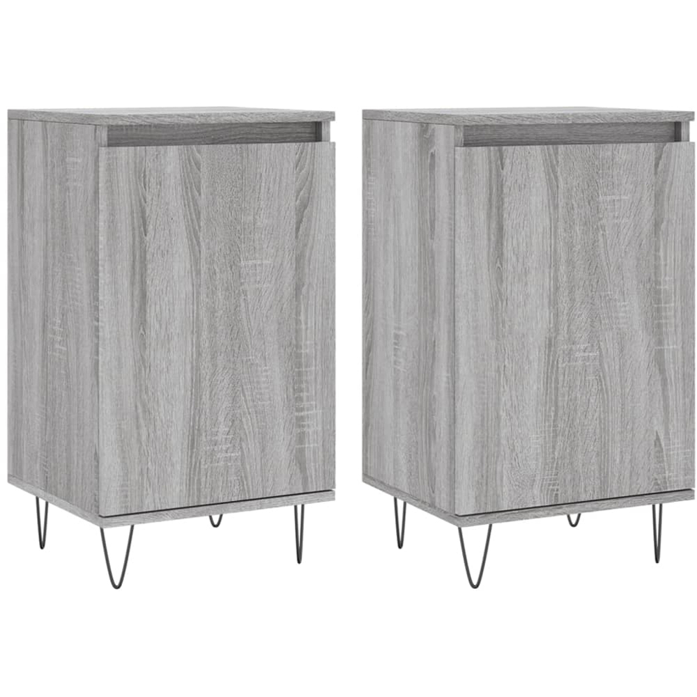 vidaXL Single Door Grey Sonoma Sideboard Set of 2 Image 2