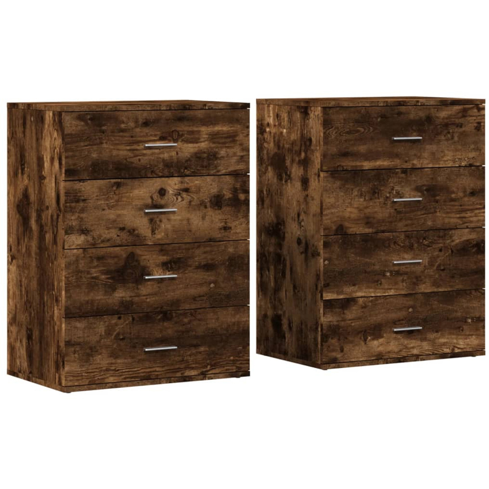 vidaXL 8 Drawer Smoked Oak Sideboard 2 Piece Image 2