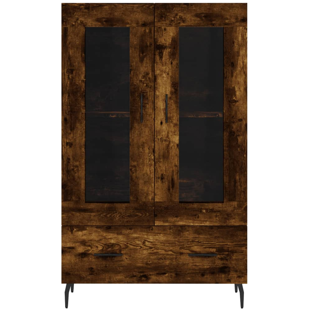 vidaXL 2 Glass Door Single Drawer Sonoma Oak Highboard Image 6