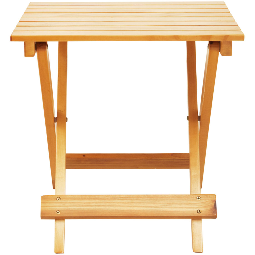 Premier Housewares Natural Wooden Folding Side Table Image 4