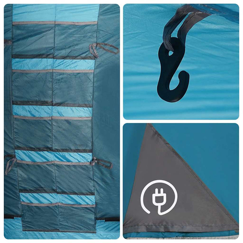 Walplus 8 Person Waterproof Tunnel Family Tent Blue Image 7