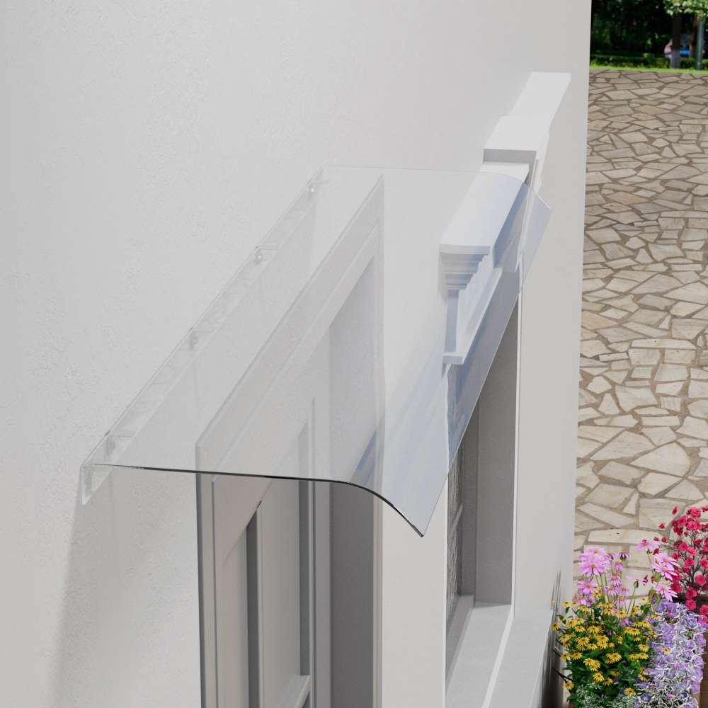 Living and Home Arched Transparent Awning Canopy 1.2m Image 8