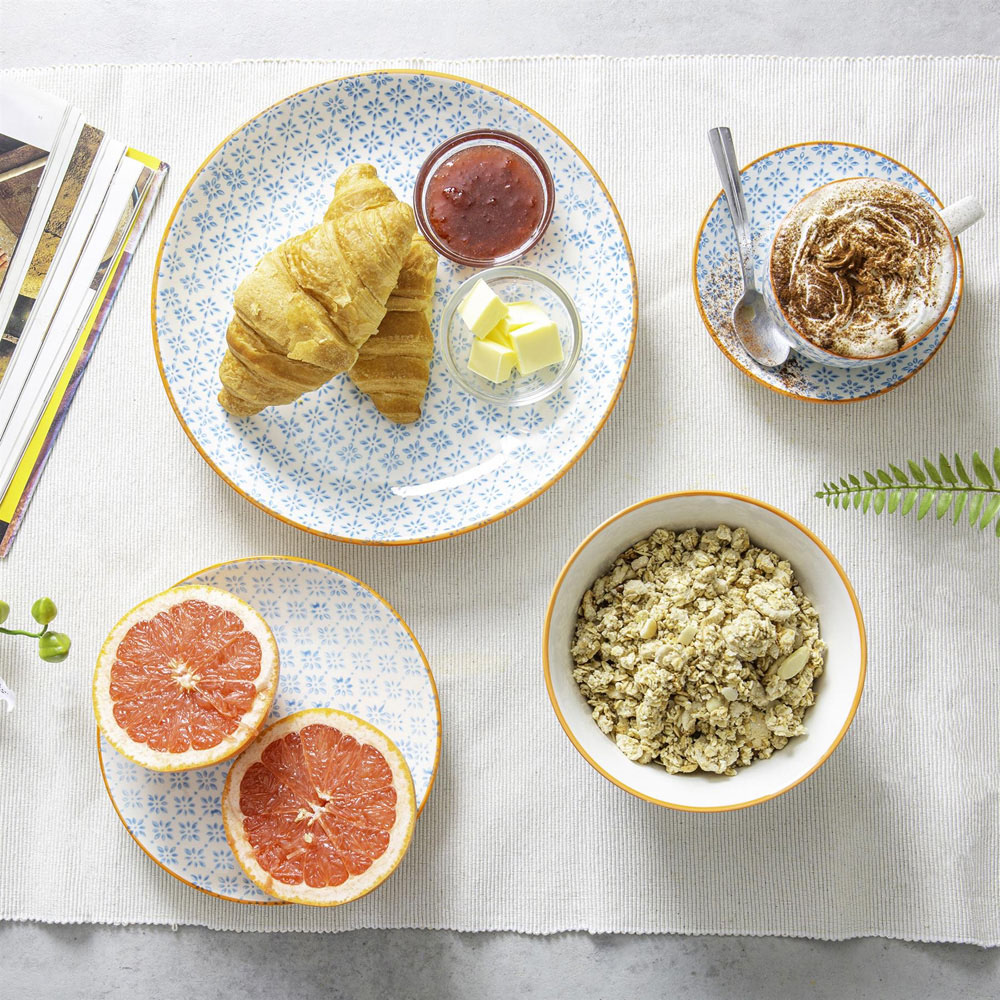 Nicola Spring Blue Hand Printed 30 Piece Dinner Set Image 3