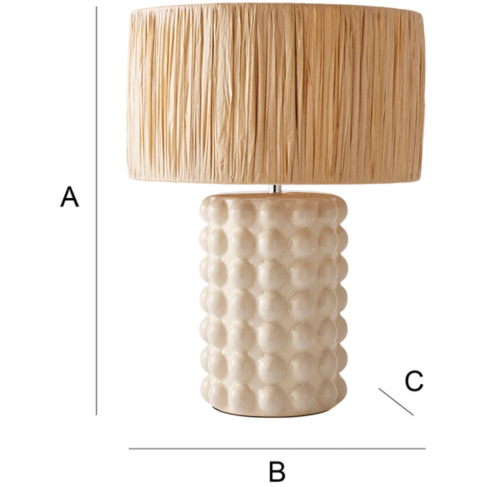 ValueLights Kiran Raffia Shade Ceramic Stone Bubble LED Table Lamp Image 7