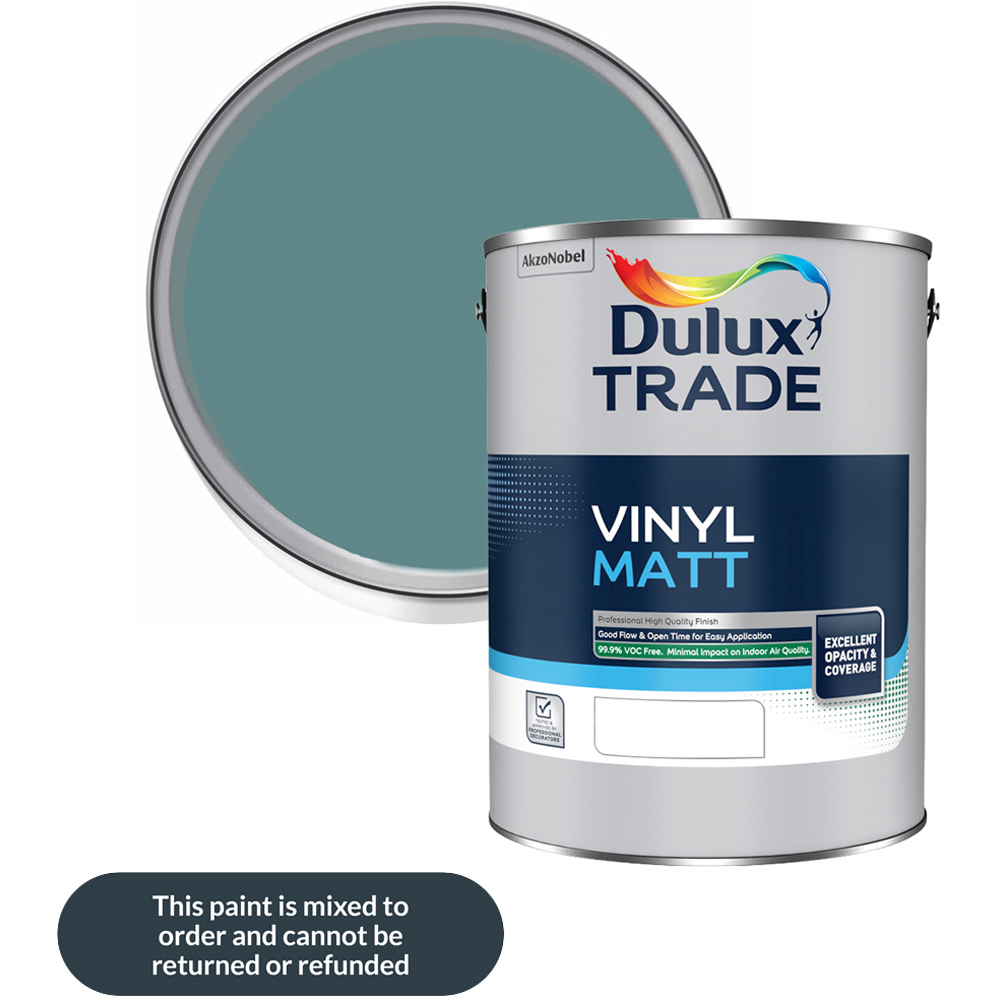 Dulux Trade Teal Voyage Walls and Ceilings Vinyl Matt Paint 5L Image 1