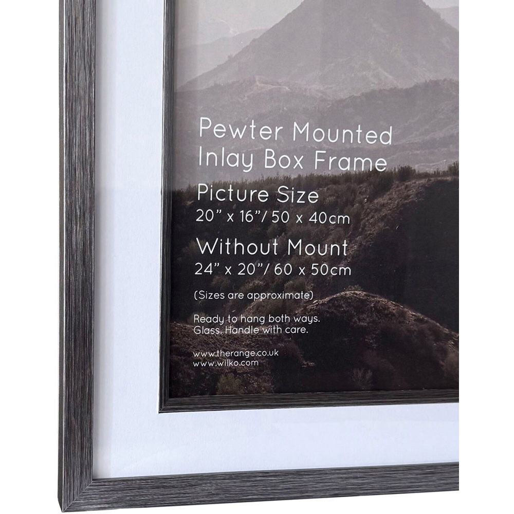 Mounted Inlay Box Photo Frame Pewter 20 x 16 inch Image 3