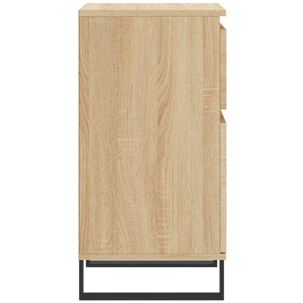 vidaXL Single Door Single Drawer Sonoma Oak Sideboard with Iron Legs Image 6