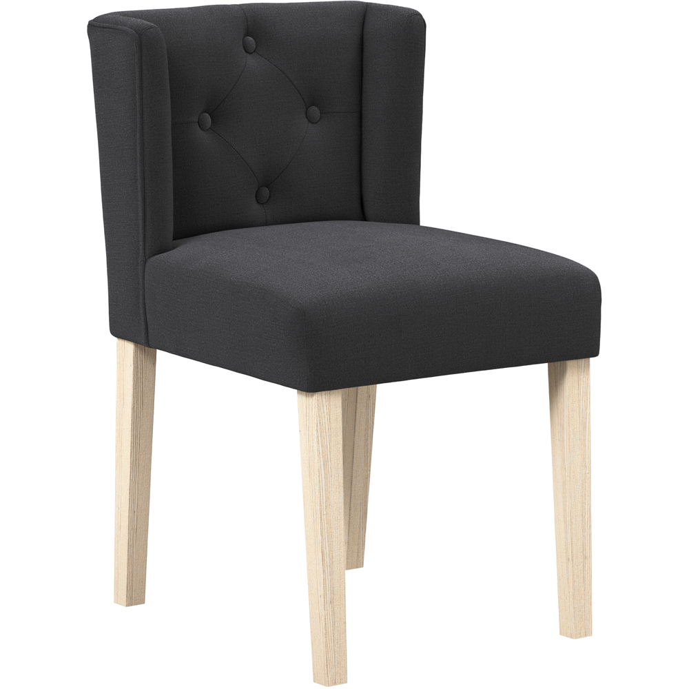 LPD Home Shay Anthracite Linen Winged Back Dining Chair Image 2
